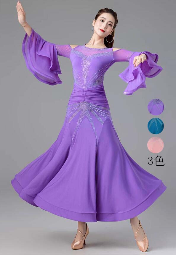 再販未定ゴージャス 社交ダンス モダンドレス ワルツ ステージ衣装 ダンスウェア ラテンダンスドレス 社交ダンス衣装 ドレス 高級感 社交ダンスドレス 競技用のドレス 練習着 スタンダードドレス モダ 6,164円