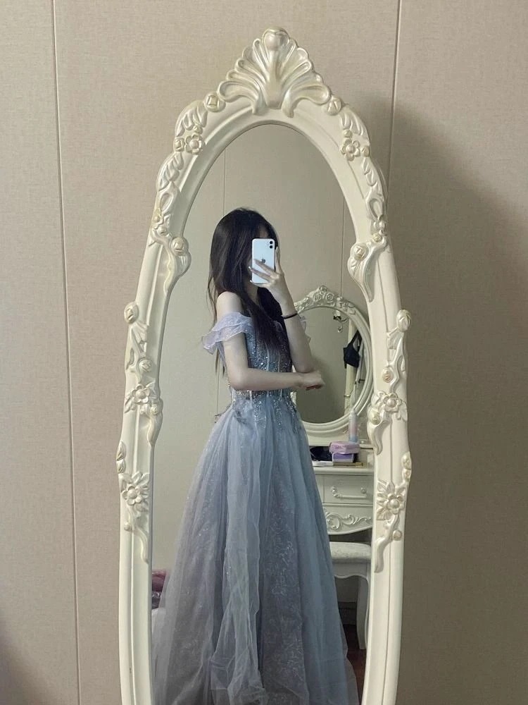 女性のための宴会イブニングドレス 2025 夏ワンショルダーエレガントなホスト妖精気質誕生日ドレス