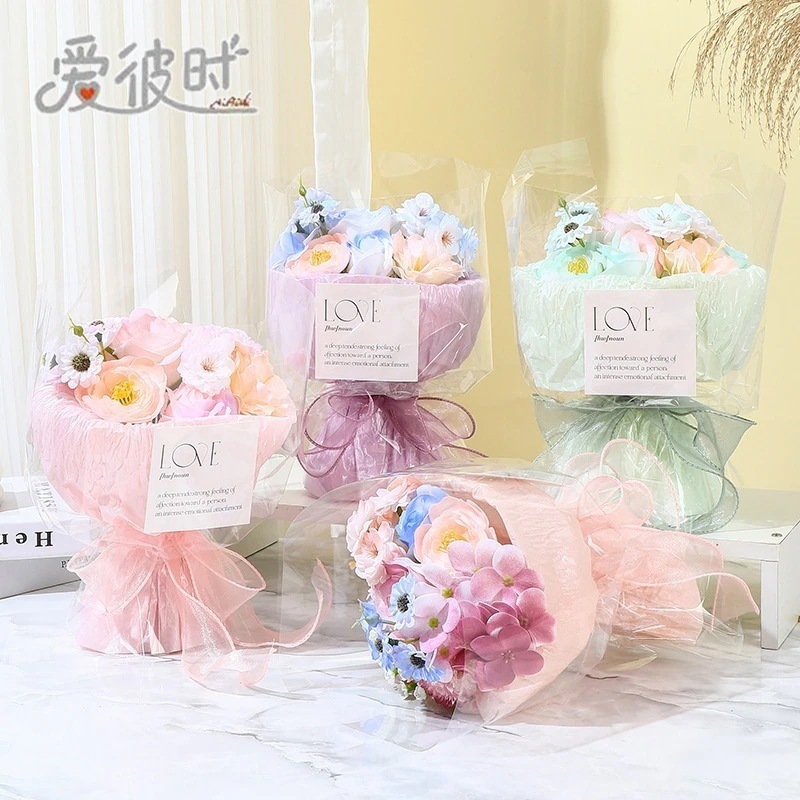 ファンタジー ロマンチック ソープフラワー ブーケ クリエイティブ誕生日フェスティバル ブーケ ガールフレンド用 模擬花 在庫あり