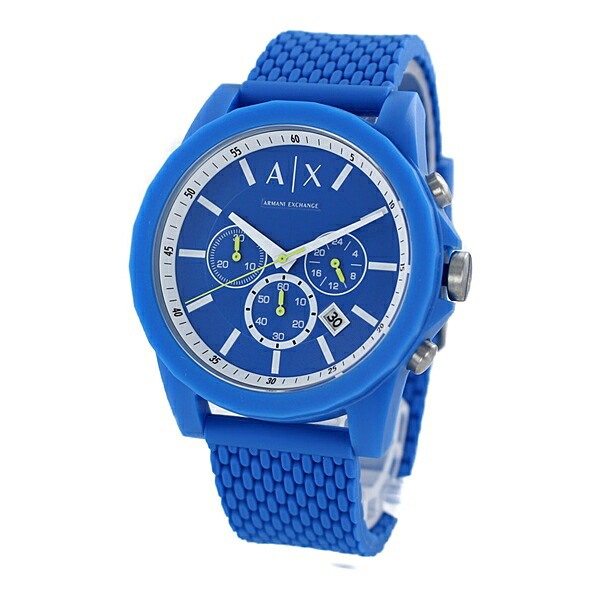 アルマーニ エクスチェンジ 腕時計 手表 メンズ シリコン ラバー カジュアル 仕事 軽い マット ブルー ポイント消化