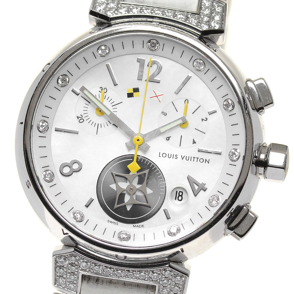 ルイ・ヴィトン LOUIS VUITTON Q132H タンブール ラブリーカップ 12P ラグダイヤ クォーツ レディース _866050【中古】