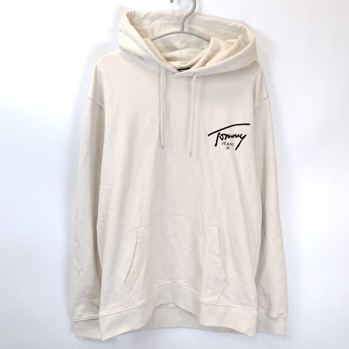 【中古・未使用品】トミー ジーンズ Tommy Jeans シグネチャーロゴ ドローストリング フーディ プルオーバー スウェット XL ベージュ DM0DM19229 メンズ 5,314円
