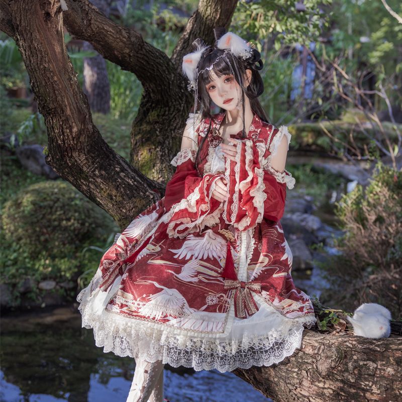 【スポット】豹は猫オリジナルlolita中華風鶴卿遥op2.0ロリータワンピースを作った