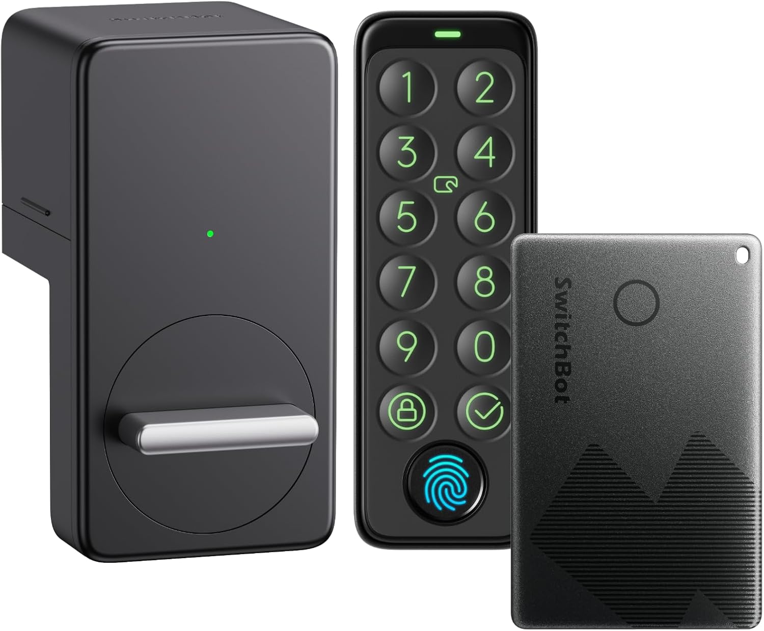 【セット買い】SwitchBot スマートロック 指紋認証パッド スマートトラッカーカード スイッチボット 鍵 紛失防止タグ スマートキー オートロック ドアロック 玄関 スマートホーム(ロック1個+