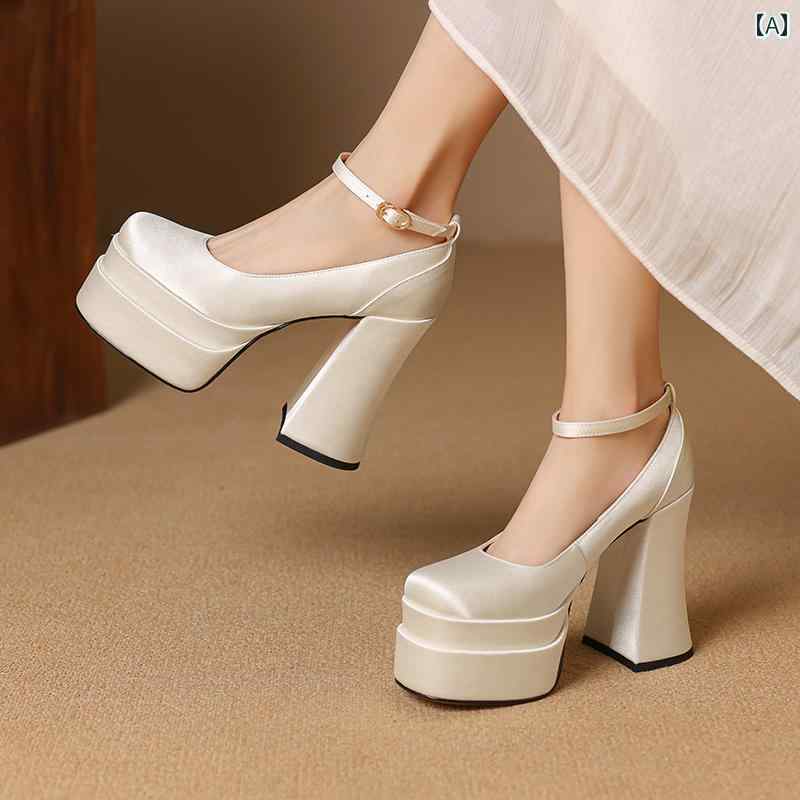 【激安】ハイヒール レディース パンプス 美脚 厚 ホワイト メイン ウェディングドレス ウェディングシューズ 12 cm 厚手 防水 靴 パーティー 足が 疲れにくい ウェディングドレス