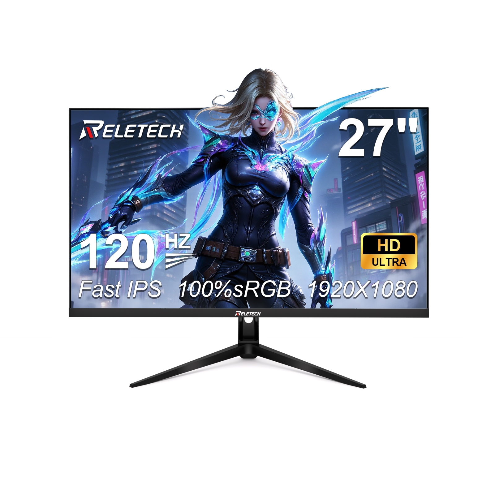 27インチ モニター FHD 1920×1080 Fast IPS 120Hz FreeSync 100%sRGB VESA壁掛け対応 薄型ベゼル