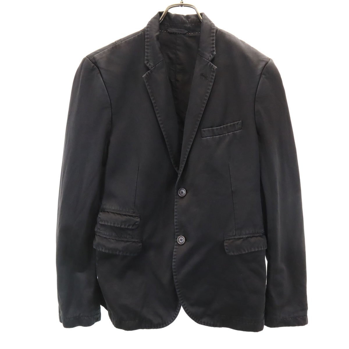 イタリア製 ハンドステッチ テーラードジャケット S ブラック メンズ 古着