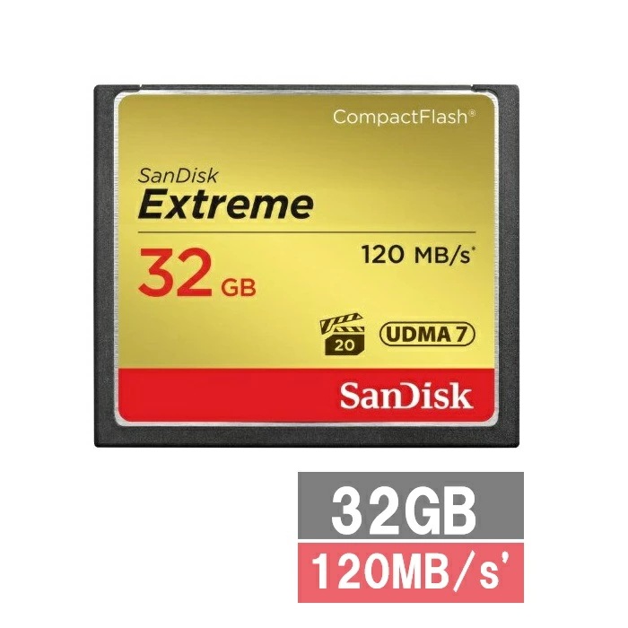 サンディスク CFカード コンパクトフラッシュカード SDCFXSB-032G-G46 Extreme 32GB UDMA7 Sandisk カメラ ビデオカメラ デジタル一眼レフカメラ 並行