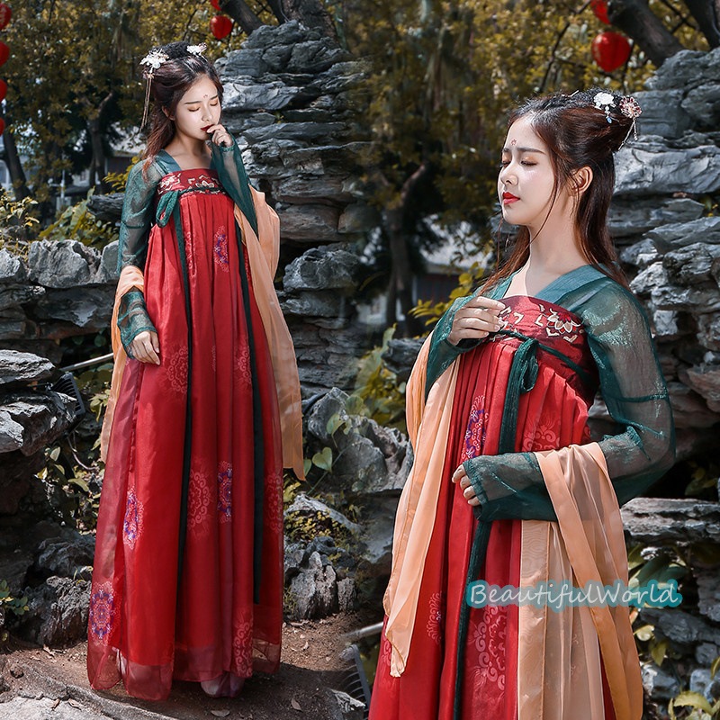 中華服 唐装漢服 漢服ドレス　コスプレ チャイナドレス中国古代衣装 漢服仙女 漢服 チャイナ服 ワンピース コスプレ 中国古代衣装 女性 ロングドレス 刺繍 ス