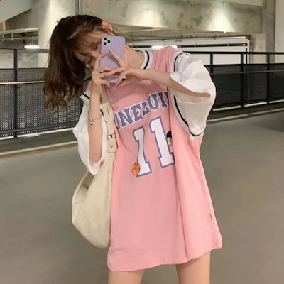 偽物2枚のバスケットボールユニフォームTシャツ女...のサムネイル