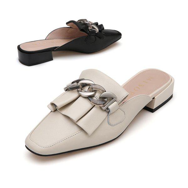 [] 女性チェーン装飾ブローファー 012023715 3cm