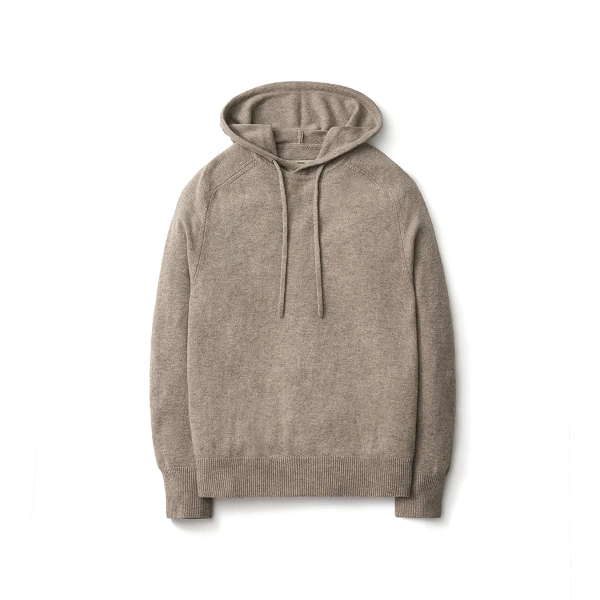 【POTTERY】 CASHMERE COMFORT HOODED KNIT : MELANGE TAUPE