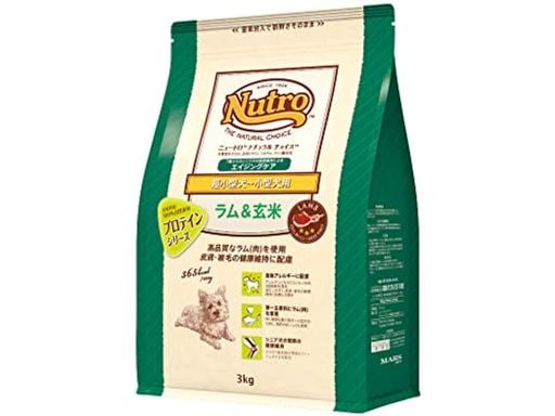 Nutro ナチュラルチョイス シニア犬用 超小型犬~小型犬用 ラム&玄米 3kg ドライフード 小粒 総合栄養食 エイジングケア ドッグフード 犬 自然素材 香料・着色料 無添加 食物アレルギーに配