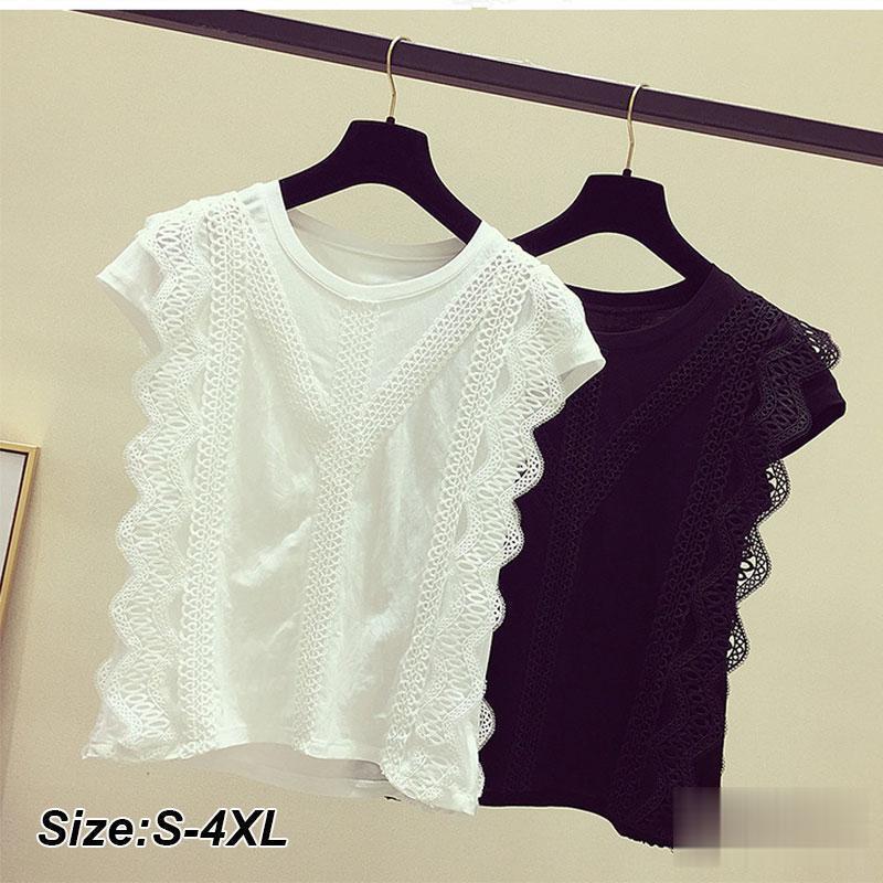 【夏バーゲン】Tシャツ レディース 40代 夏 オシャレTブラウス 白レースTシャツ 半袖トップス ショット丈Tブラウス 大人 通勤 ゆったりTシャツ カジュアル韓国風 50代