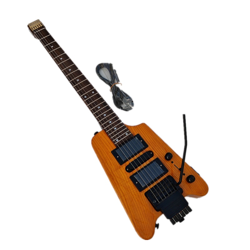 ナチュラル6弦首なしエレキギターモミジの首を灰身で焼く銅ナット パッシブピックアップ BJ 720