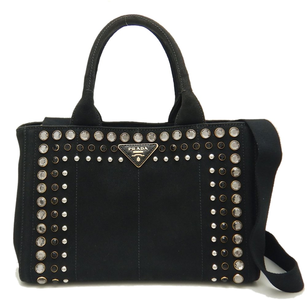カナパ 1BG439 トートバッグ 2WAY ビジュー NERO/251707【中古】