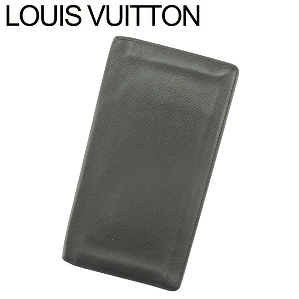 Louis Vuitton長札入れ 札入れ タイガ ポルトカルトクレディ円 ブラック 中古