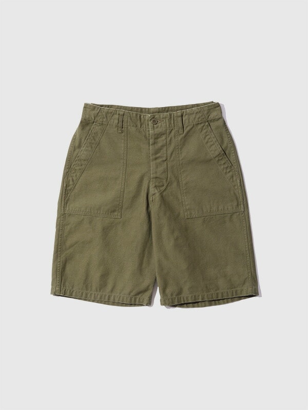 BUZZ RICKSON S バズリクソンズ ショートパンツ TROUSERS MEN S COTTON SATEEN OLIVE GREEN QM SHADE BR51735