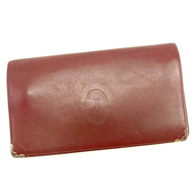 長財布 がま口　財布 マストライン ボルドー ゴールド 中古