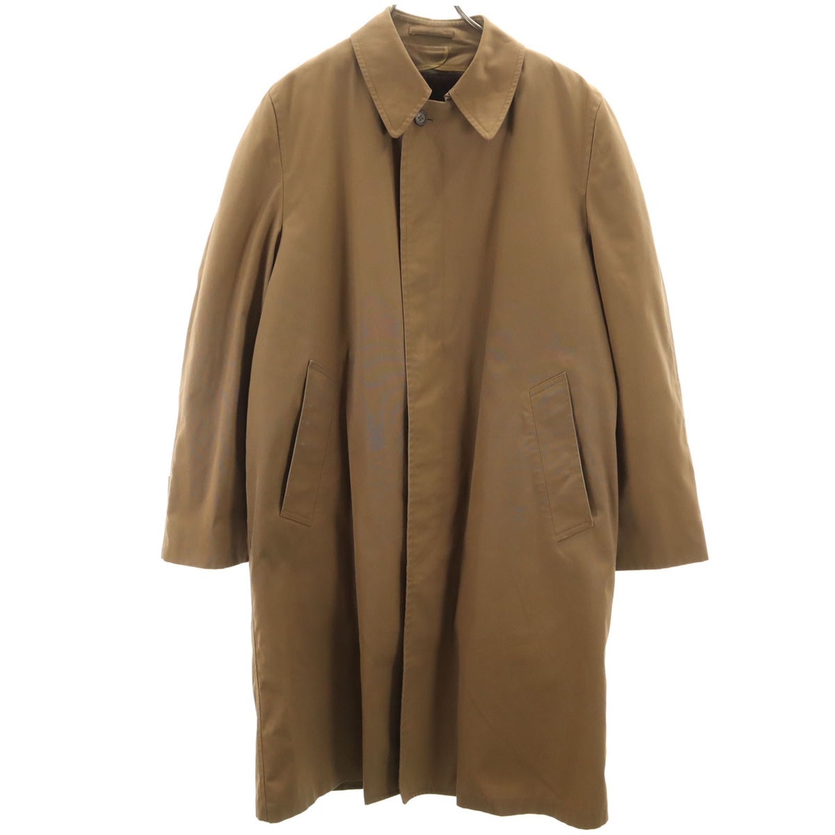 80s ヴィンテージ ステンカラーコート 40 ブラウン ライナー付き メンズ 古着