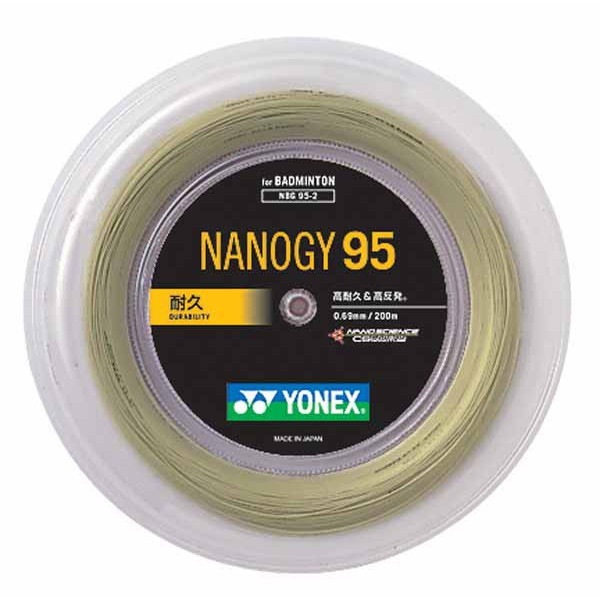 YONEX バドミントン用 ガット ナノジー95 200mロール コスミックゴールド NBG952 528