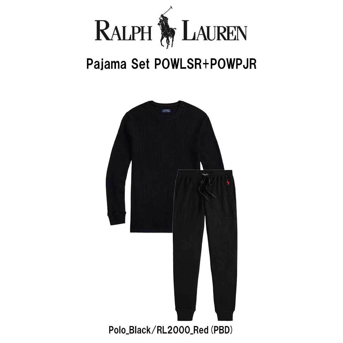 POLO RALPH LAUREN ルームウェア パジャマ セットアップ Tシャツ ジョガーパンツ ワッフル生地 ロゴ 部屋着 メンズ POWLSR+POWPJR