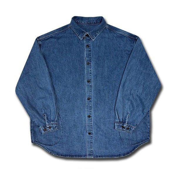 メンズ オーバーフィット デニム カラーネック シャツ ジャケット OF-JUA-375