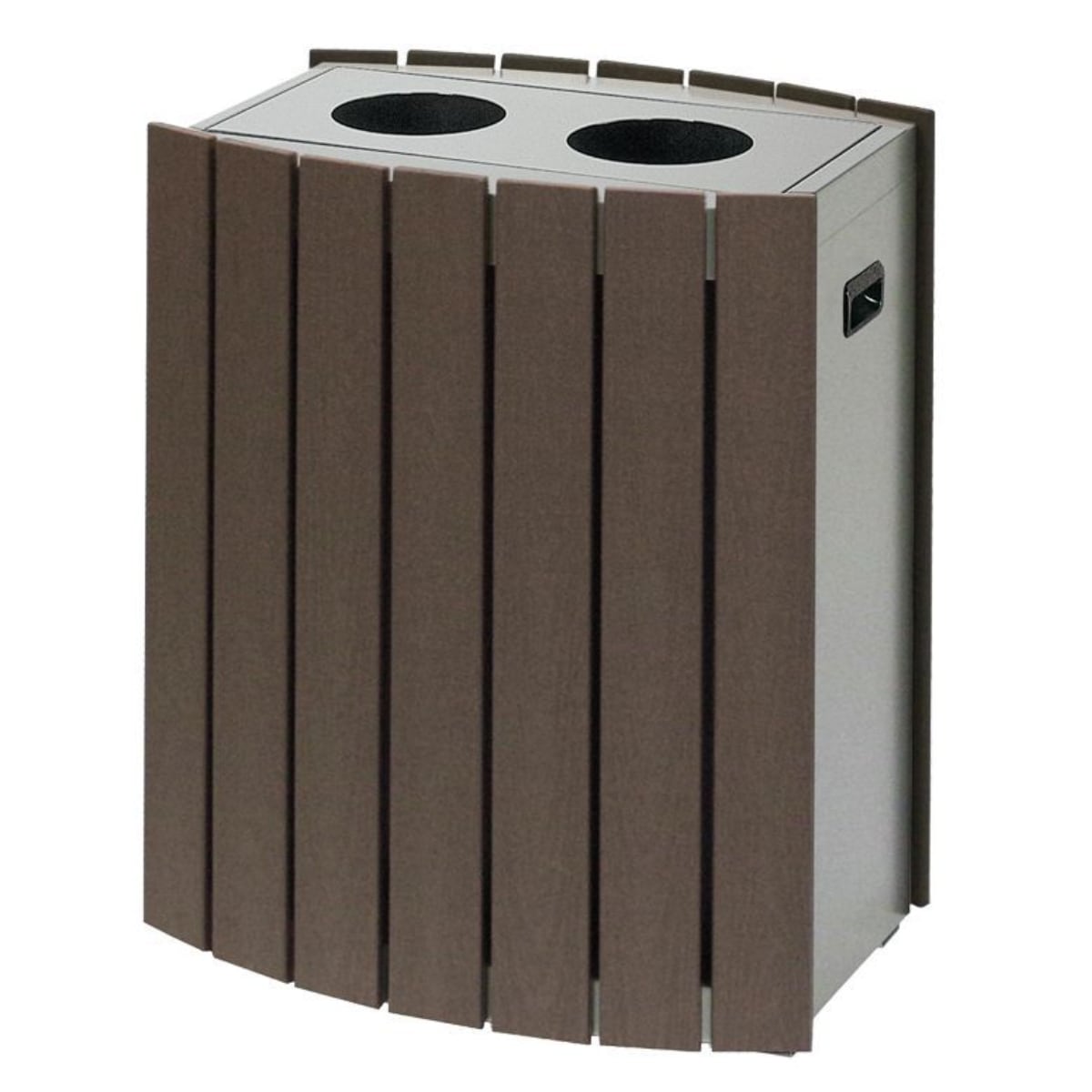 屋外用ゴミ箱 43L 丸穴 クリンボックス 業務用 業務用ダストボックス ごみ箱 木目調 おしゃれ スリム 缶 ビン 43リットル 屑入 くず入れ ゴミ箱 ペール 省スペース 法人限定