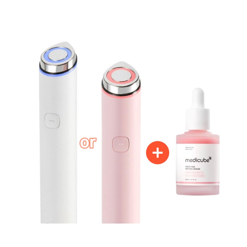 美顔器ブースター プロ ミニ(ホワイト/ピンク) + PDRNピンクペプチドアンプル, 30ml