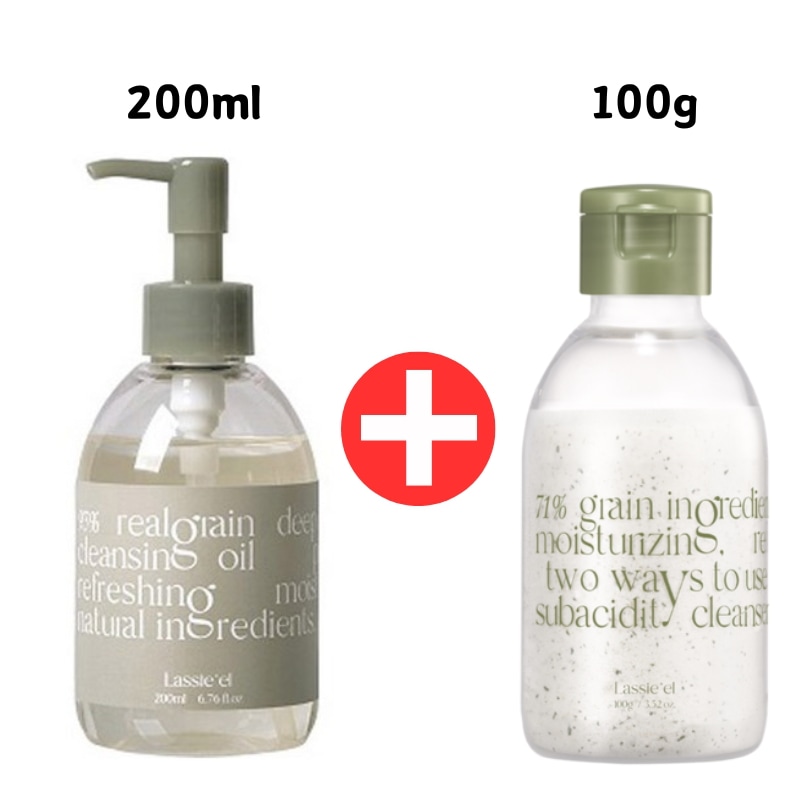 [クレンジングセット] エンザイム スクラブ 穀物 パウダー ウォッシュ オイル セット[パウダー100g + オイル 200ml]