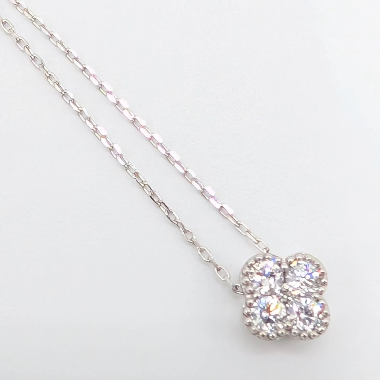 【新品仕上済】5P ダイヤモンドネックレス K18WG-1.4g 0.15ct ホワイトゴールド 32,370円