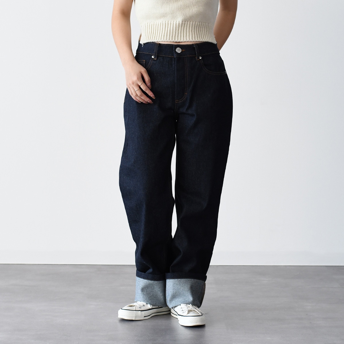 AMI ALEXANDRE MATTIUSSI アミ パリス デニム ボトムス UTR500 DE0011 スリムフィット ジーンズ レディース ストレート カジュアル コットン