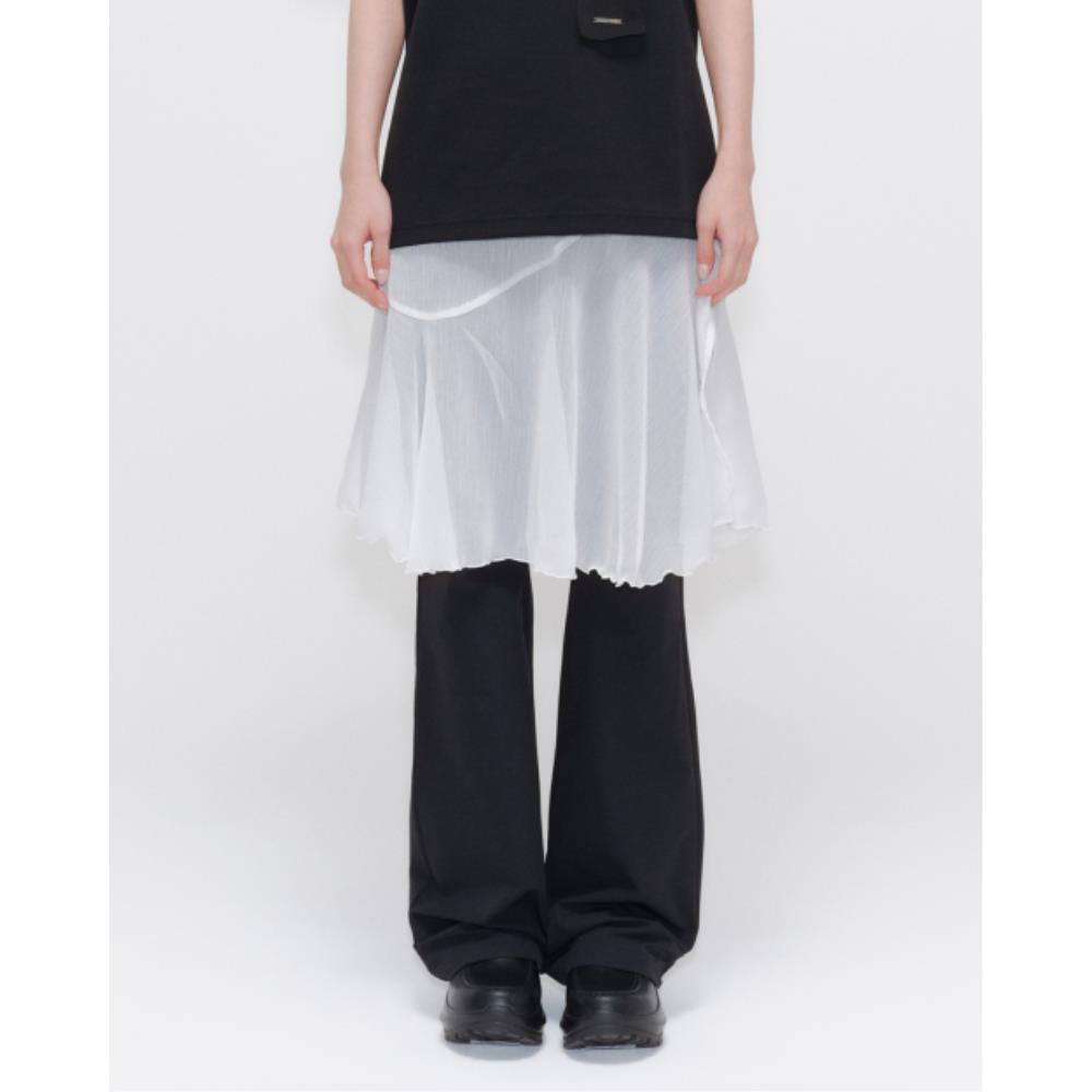 MISEKI SEOUL Sheer layered wrap skirt WHITE MSK251SK05WH