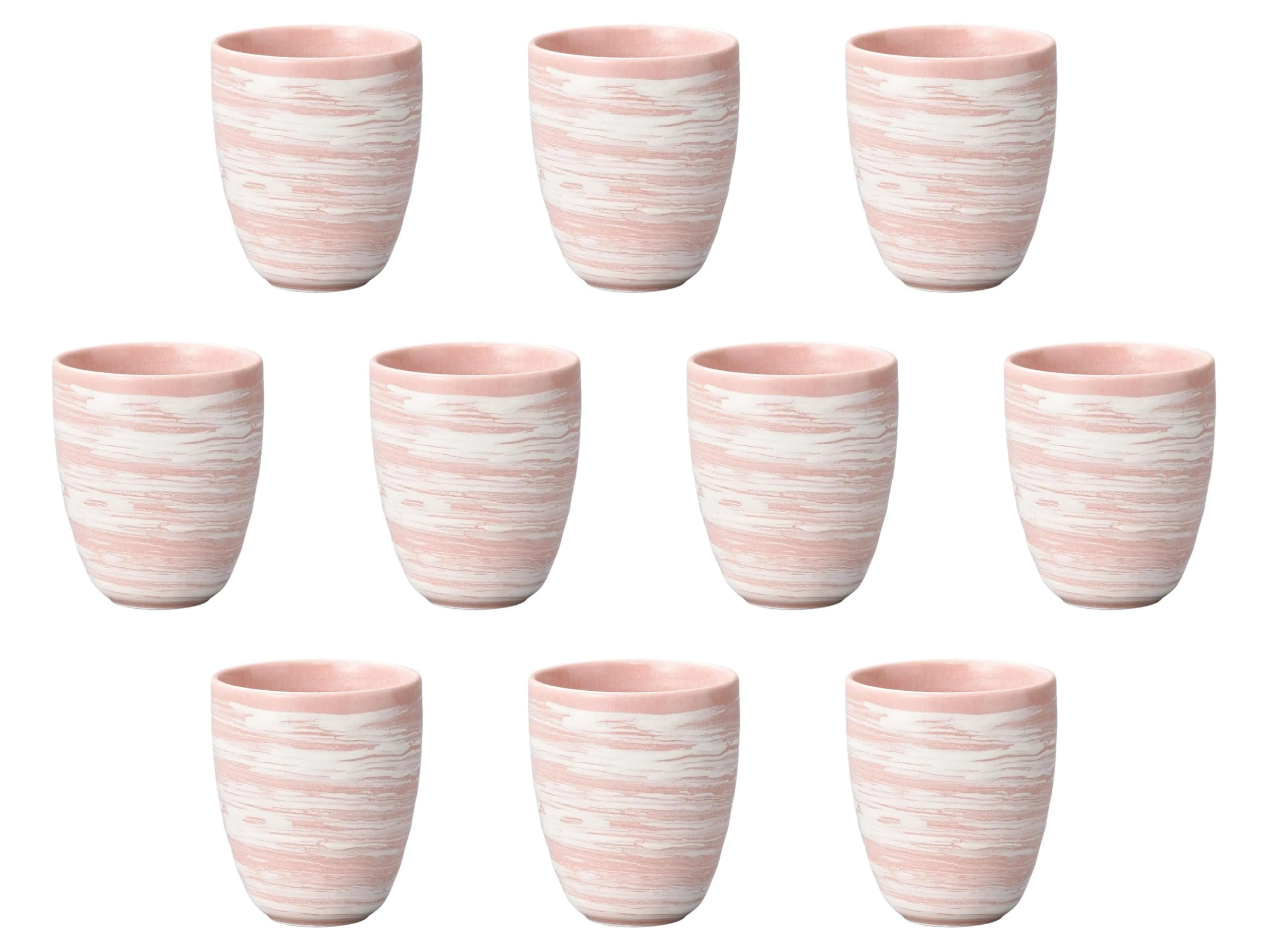 10個セット 花の舞リップル湯呑 [ 7.3×8.4(210) ] 長湯呑 セトモノホンポ(Setomonohonpo)