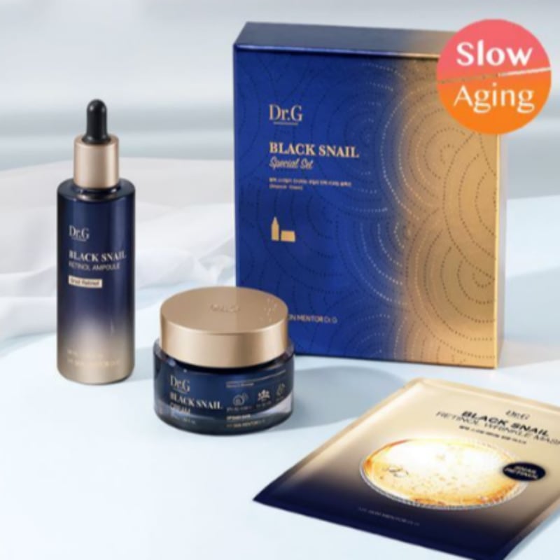 ブラックスネイルレチノール3種ギフトセット2種(クリーム50ml+アンプル50ml+マスクパック1枚)