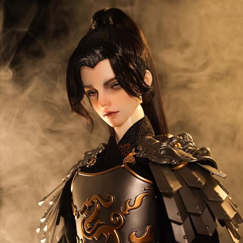 1/3 BJD ドール ウィッグ 古風 スタイルあり ロング ブラック ポニーテール 小顔SD/SDサイズ球体関節人形用ウィッグ 手入れ