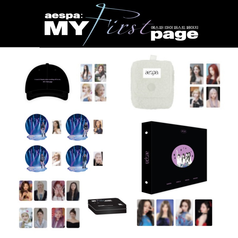 [即時出発] AESPA MY FIRST PAGE [1], TINCASE PHOTO PACK, MINI POUCH, BALL CAP, T-SHIRT