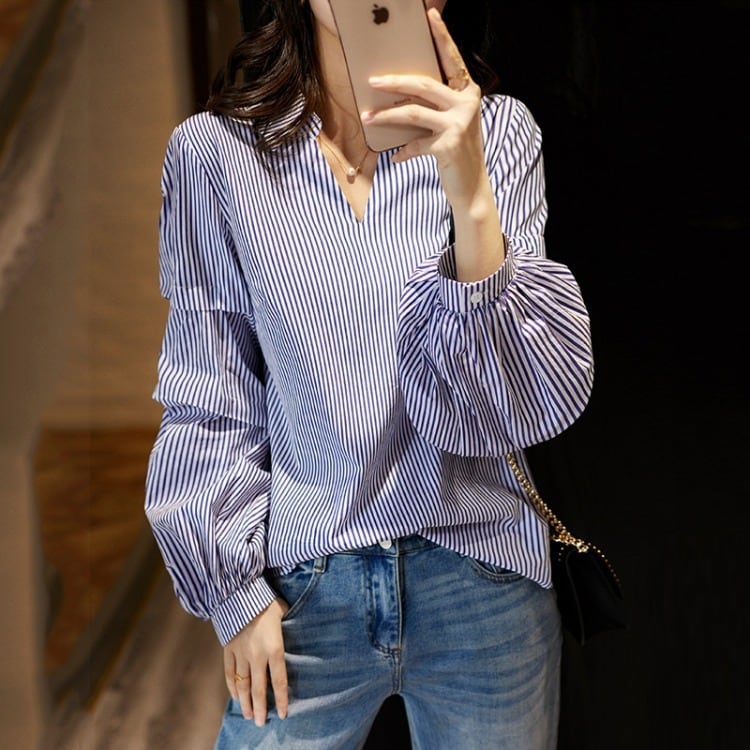 トップス デート シャツ ブラウス 袖あり 長袖 フレア セミフレア スリム タイト 細身 ストレート スマート レース 上下セット 2点セット かわいい 大人可愛い きれいめ シンプル wto039