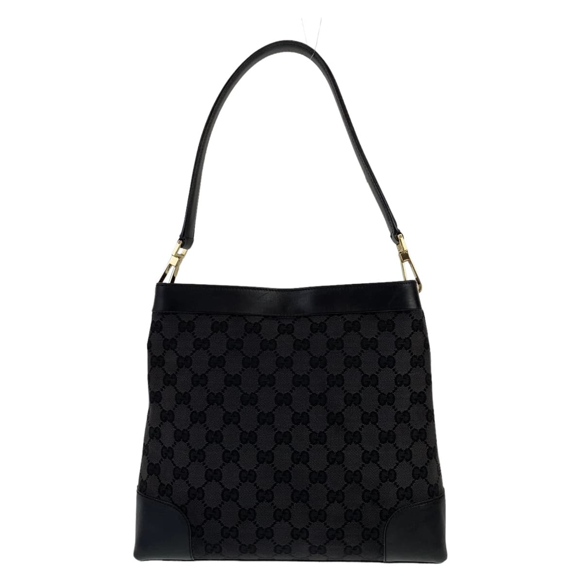 美品 ホーボー ブラック 黒 ゴールド金具 GGキャンバス/レザー 14231 ショルダーバッグ トートバッグ レディース 406042