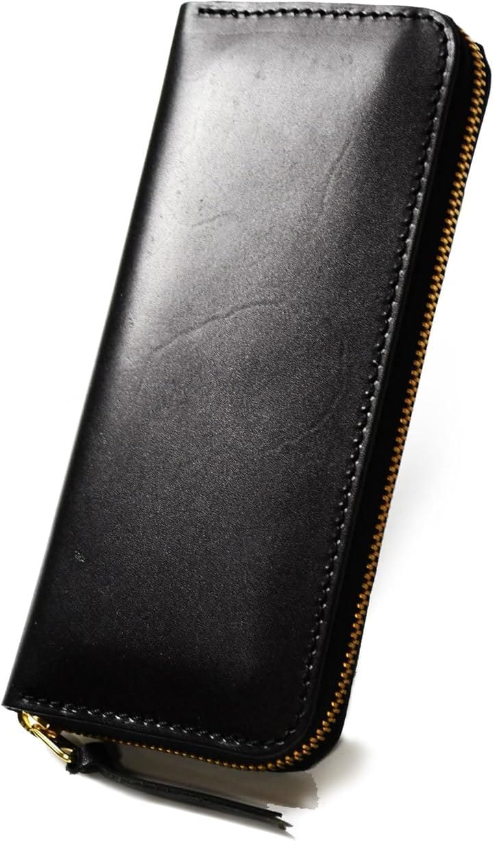 atelierCODEL 長財布 ラウンドファスナー 栃木レザー メンズ 本革(ブラック)