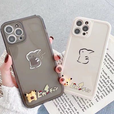 Qoo10 韓国ピカチュウカップルシンプル三次元かわ スマホケース 保護フィルム