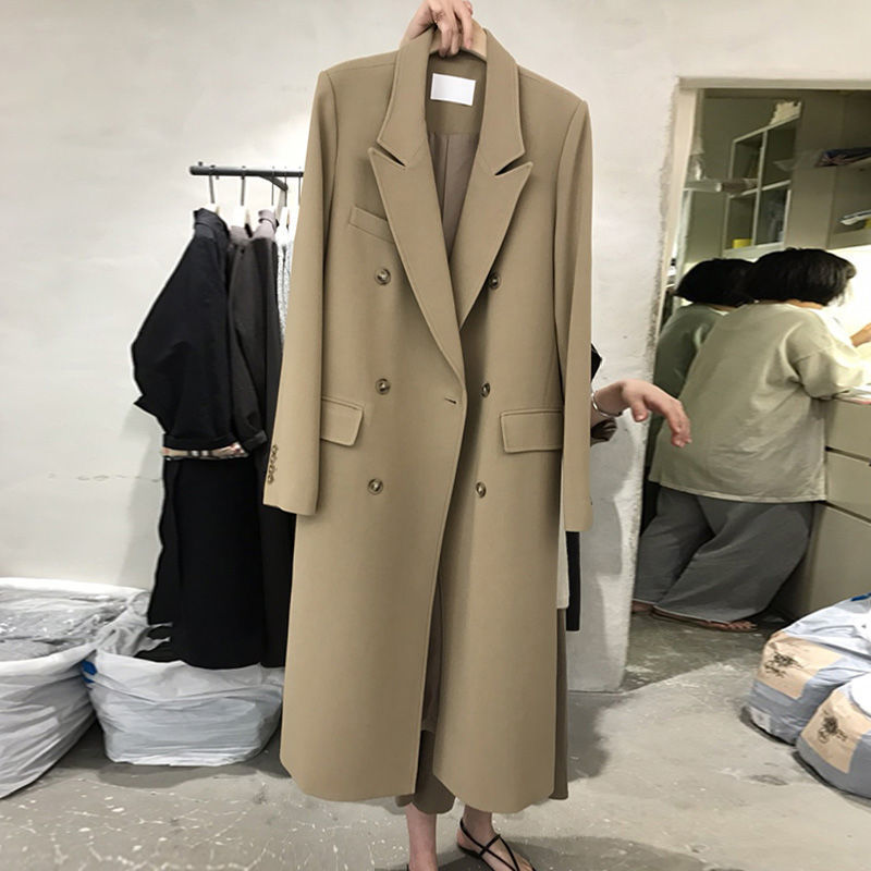 新しい ディース ダブルブレスト 厚手 コート ファッション ロング丈 秋冬 エレガント セレブ トレンチコート