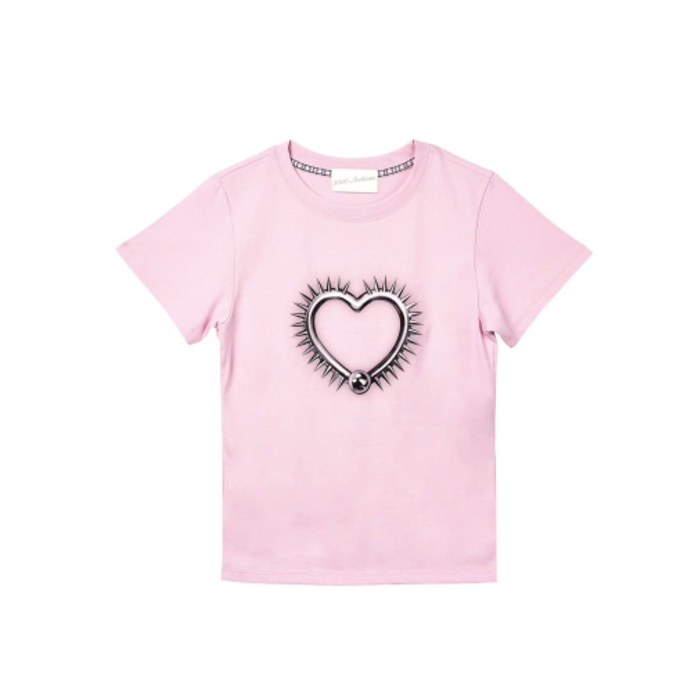 2000Archives SPIKE HEART T SHIRTS PINK 2ATSSS2414PI
