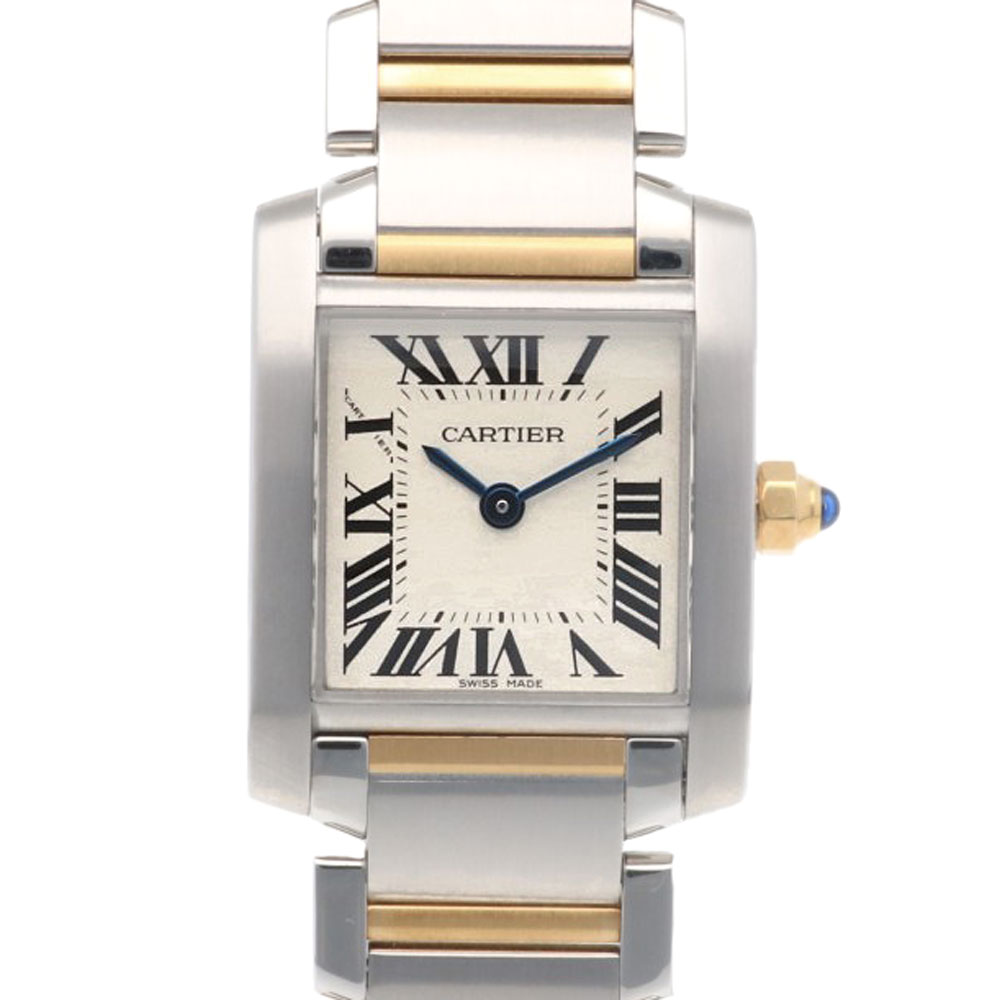 カルティエ タンクフランセーズ SM 腕時計 ステンレススチール 2384 クオーツ 1年保証 CARTIER 中古 美品