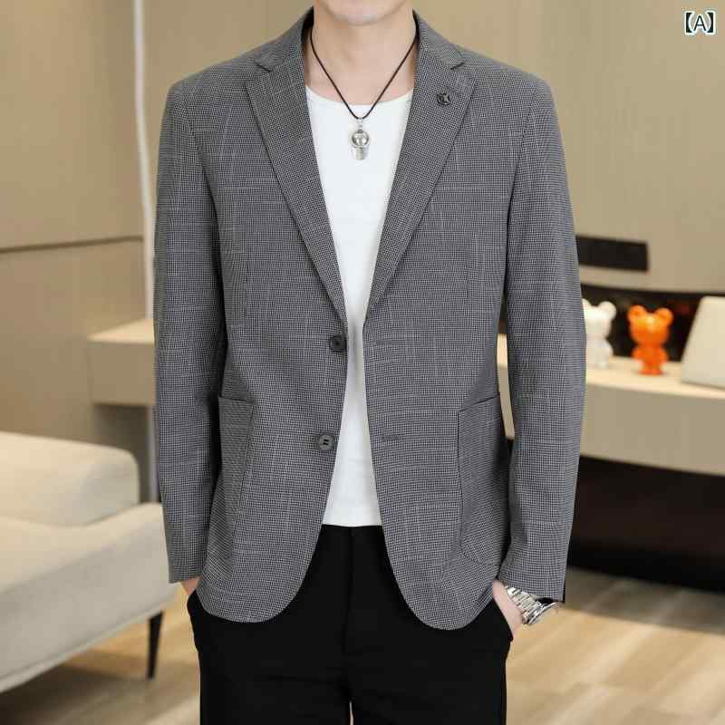 ビジネス　スーツ　ジャケット 恒 元 祥 春の メンズスーツ カジュアル 小さい スーツ 春秋 ジャケット 2025 シングル 服