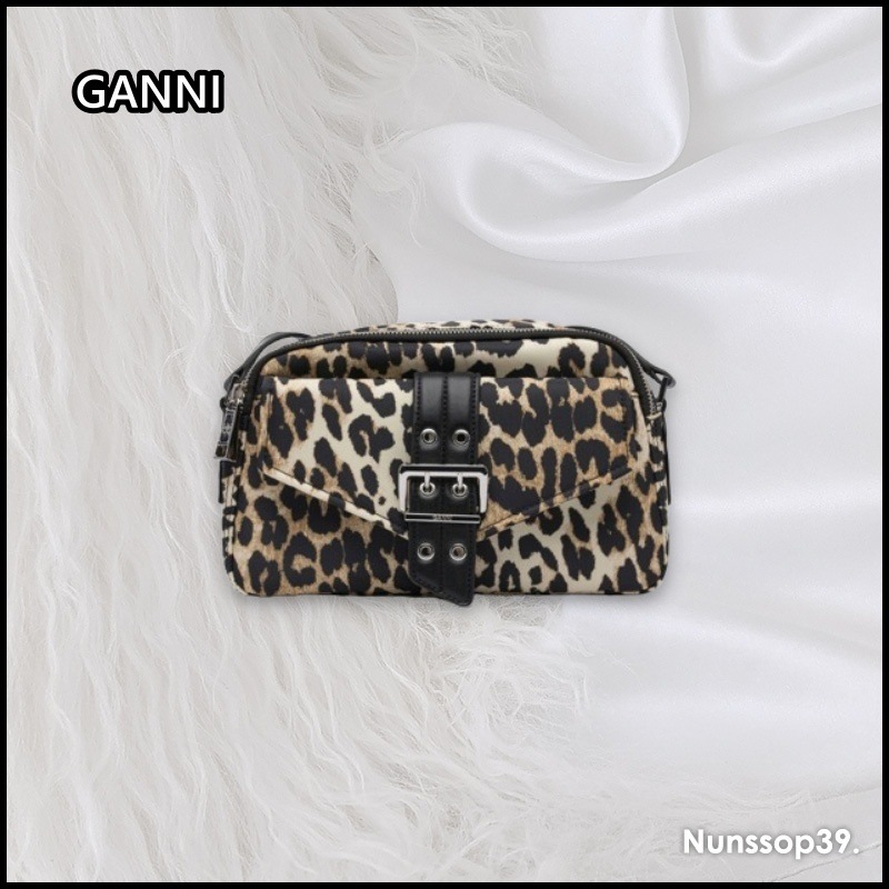 GANNI LEOPARD BUCKY CAMERA BAG