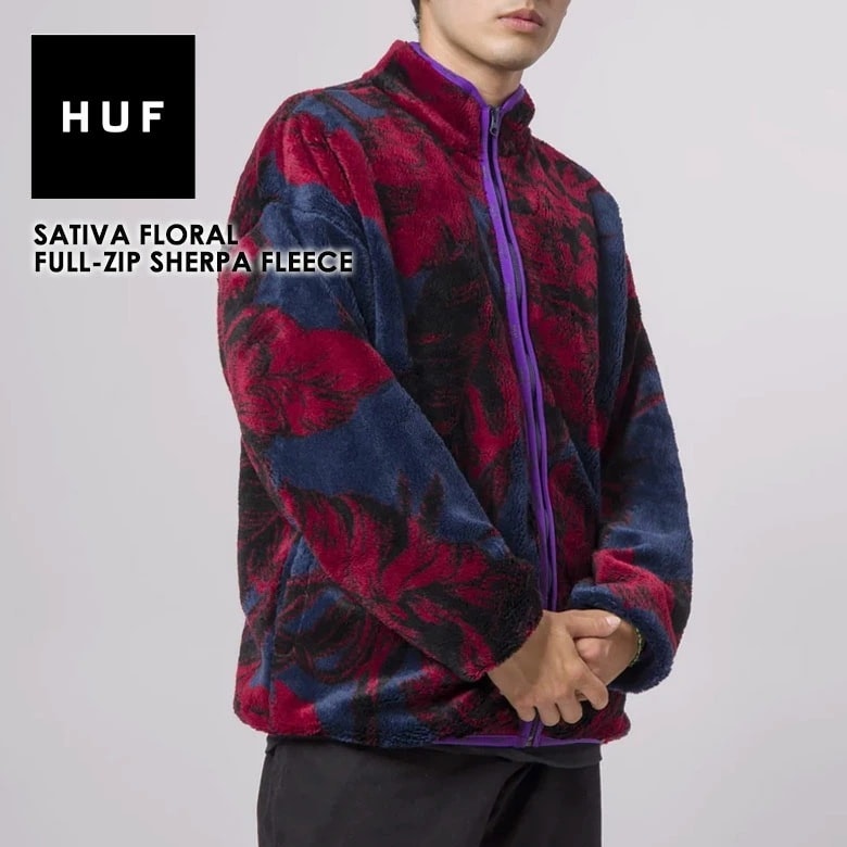 アウター ジャケット フリース 長袖 総柄 ストリート スケボー 人気 US FL00154 SATIVA FLORAL F/Z SHERPA ギフト プレゼント