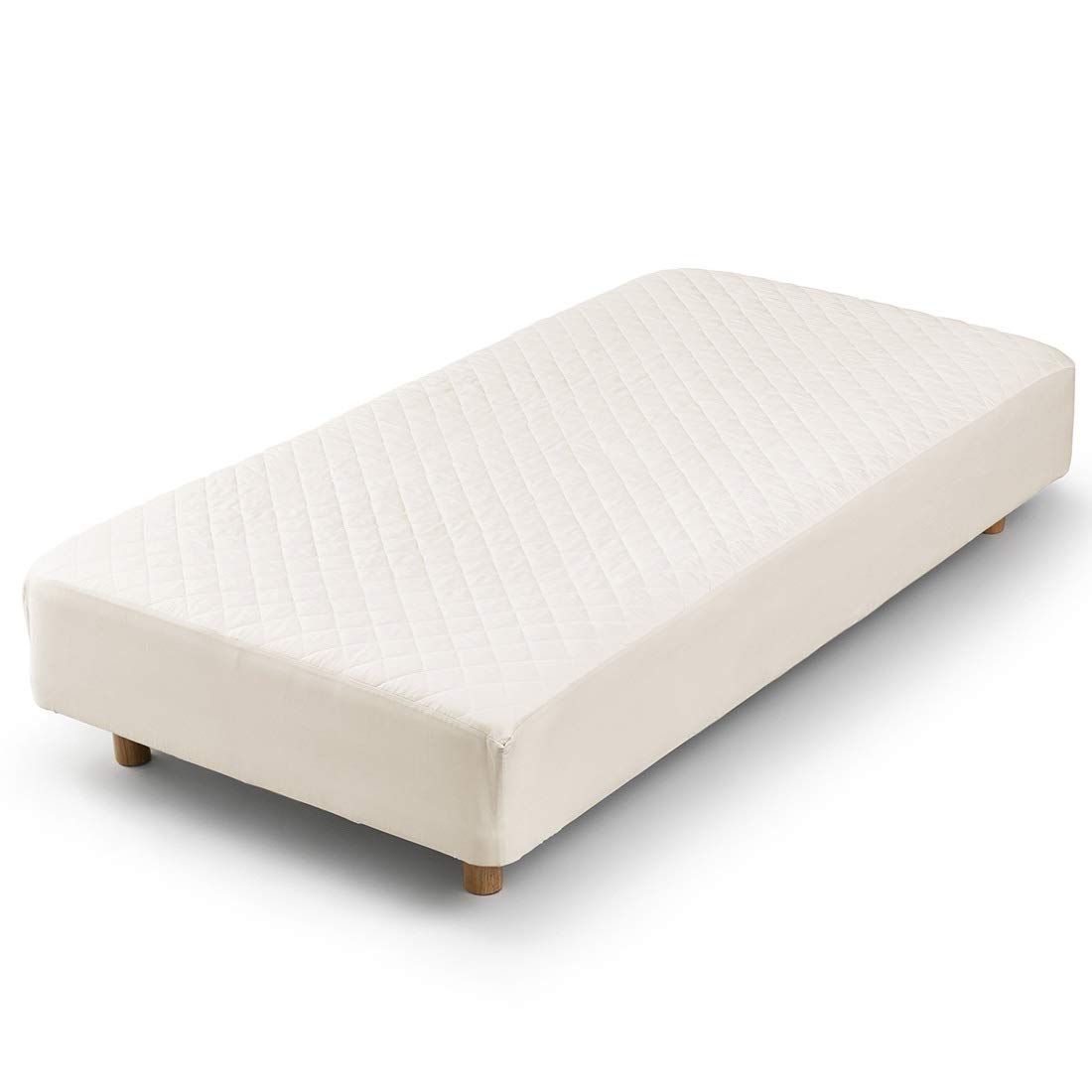 offtime[オフタイム] パッド一体型ボックスシーツ 綿100% ベージュ クイーン160×200×25cm 抗菌防臭 防縮 洗濯機OK オールシーズン AJ001BQ