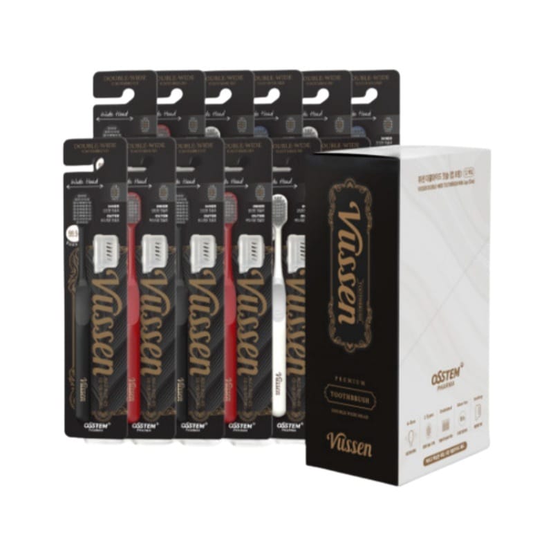 ダブルワイド歯ブラシ 12入 (保護キャップ付き)