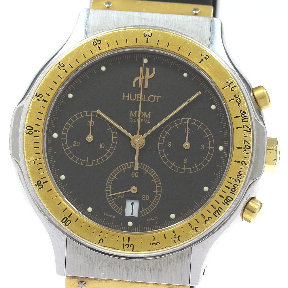 ベルト訳あり ウブロ HUBLOT 1620.2 MDM クロノグラフ クォーツ メンズ _860833【中古】